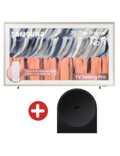 Combo Samsung Televisor 75 pulgadas The Frame Qled 4K con Soporte VG-SCFT55BW/RU F-QN75LS03HEK2 + Parlante HW-LS50H/ZL