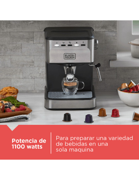 Cafetera espresso Black + Decker Semiautomática EM0312-0SDLA