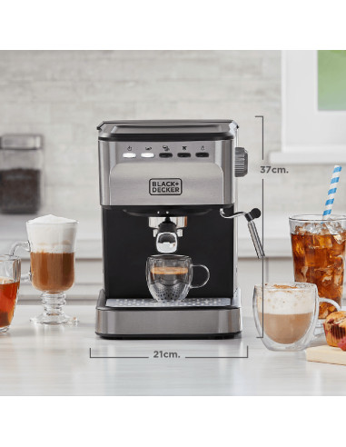 Cafetera espresso Black + Decker Semiautomática EM0312-0SDLA