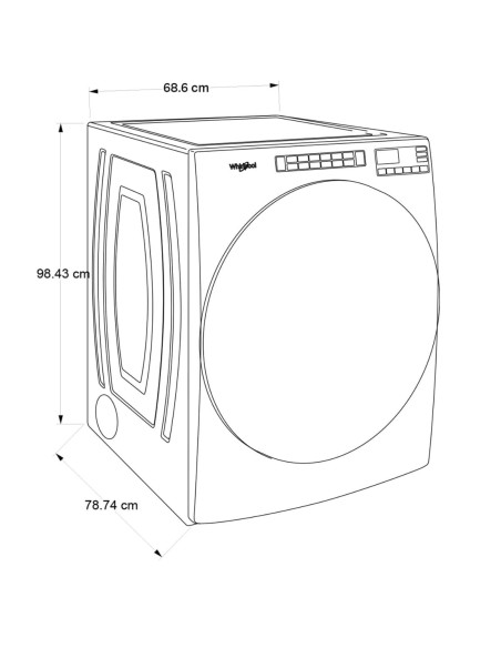 Secadora Whirlpool a Gas 23 kg Carga Frontal con Steam Refresh 7MWGD6605MC