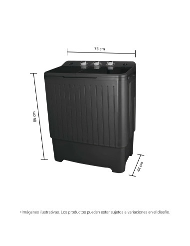 Lavadora Semiautomática Hyundai 8 Kg Carga Superior Eficiente HYSA8K