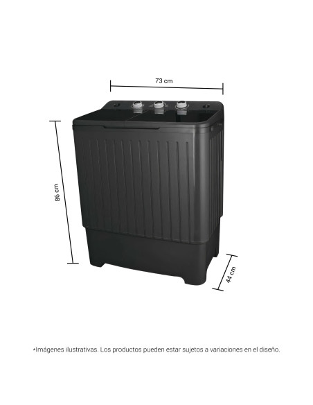 Lavadora Semiautomática Hyundai 8 Kg Carga Superior Eficiente HYSA8K