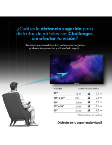 Televisor Challenger 43 pulgadas LED FULL HD Google LED 43KG90 BT T2 GOOGLE TV 2