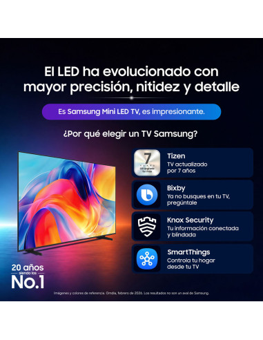 Televisor Samsung 43 pulgadas Mini led 4K Ultra HD IA UN43M75HAKXZL