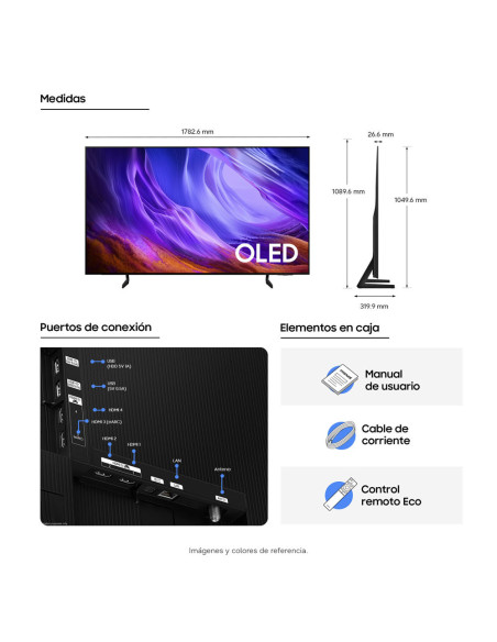 Televisor Samsung 77 pulgadas Smart TV OLED S85H 4K QN77S85HAEXZL