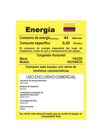 Congelador Haceb 251 Litros Brutos Blanco COH 251 CE BL 4
