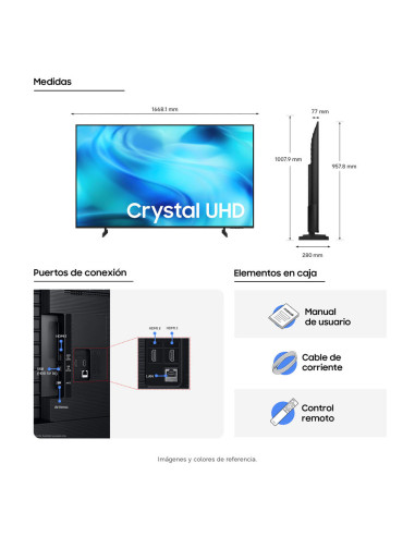 Televisor Samsung 75 pulgadas Crystal UHD 4K Smart UN75U8500HKXZL
