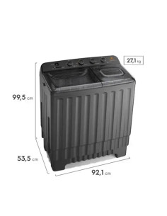 Lavadora Semiautomatica White Westinghouse 15 kg Doble Tina Gris Onix WWTT15M6USUZX 2