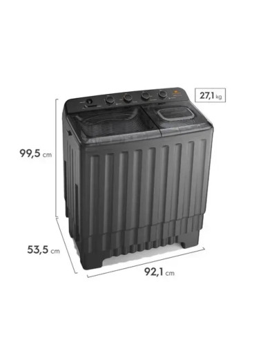 Lavadora Semiautomatica White Westinghouse 15 kg Doble Tina Gris Onix WWTT15M6USUZX