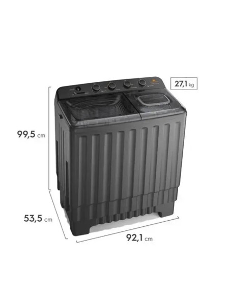Lavadora Semiautomatica White Westinghouse 15 kg Doble Tina Gris Onix WWTT15M6USUZX