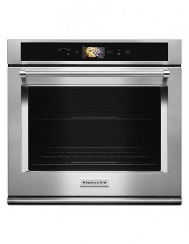 Horno KitchenAid de 30” con Convección Smart + con pantalla touch LCD | KOSE900HSS
