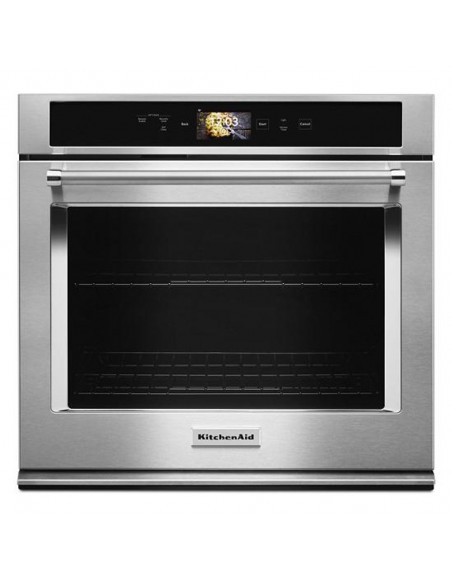 Horno KitchenAid de 30” con Convección Smart + con pantalla touch LCD | KOSE900HSS