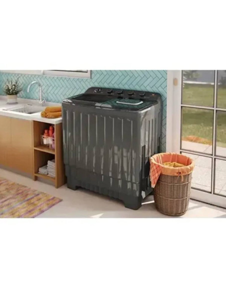 Lavadora Semiautomatica White Westinghouse 15 kg Doble Tina Gris Onix WWTT15M6USUZX