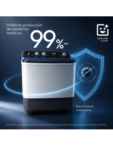 Lavadora Semiautomatica Mabe 18 kg Dos Tinas Blanca LMD8124HBAB0