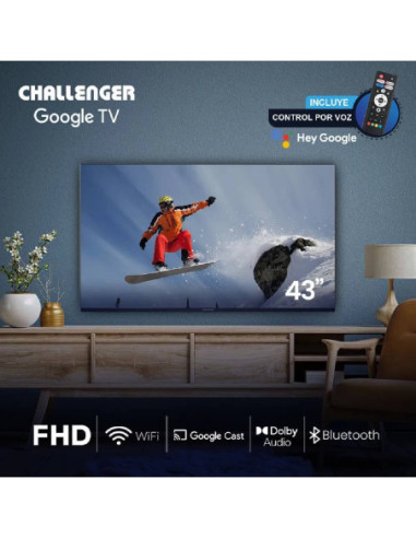 Televisor Challenger 43 pulgadas LED FULL HD Google LED 43KG90 BT T2 GOOGLE TV 5