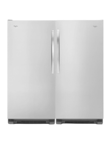 Combo Whirlpool Sidekicks Nevera Whirlpool 503 litros WSR57R18DM + Congelador Whirlpool 503 litros Gris WSZ57L18DM