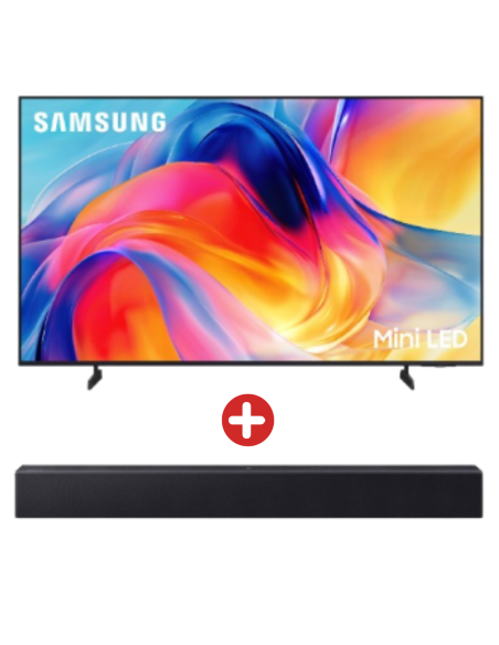 Combo Samsung Televisor 75" Mini led 4K Ultra HD IA UN75M75HAKXZL + Barra de Sonido 2.0 canales Bluetooth HW-B400F/ZL