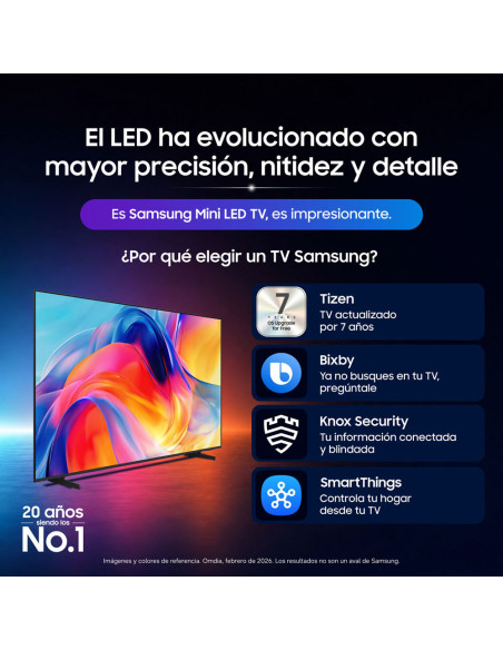 Combo Samsung Televisor 65" Mini led 4K Ultra HD IA UN65M75HAKXZL + Barra de Sonido 2.0 canales Bluetooth HW-B400F/ZL
