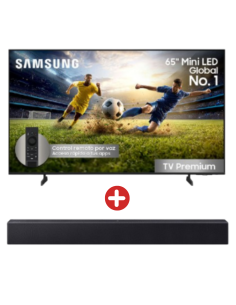 Combo Samsung Televisor 65" Mini led 4K Ultra HD IA UN65M75HAKXZL + Barra de Sonido 2.0 canales Bluetooth HW-B400F/ZL