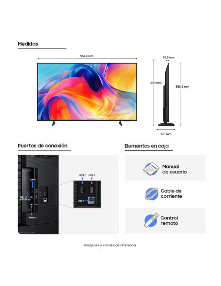 Combo Samsung Televisor 43 pulgadas Mini led 4K Ultra HD IA UN43M75HAKXZL + Barra de Sonido 2.0 canales Bluetooth HW-B400F/ZL
