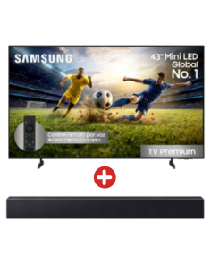Combo Samsung Televisor 43 pulgadas Mini led 4K Ultra HD IA UN43M75HAKXZL + Barra de Sonido 2.0 canales Bluetooth HW-B400F/ZL