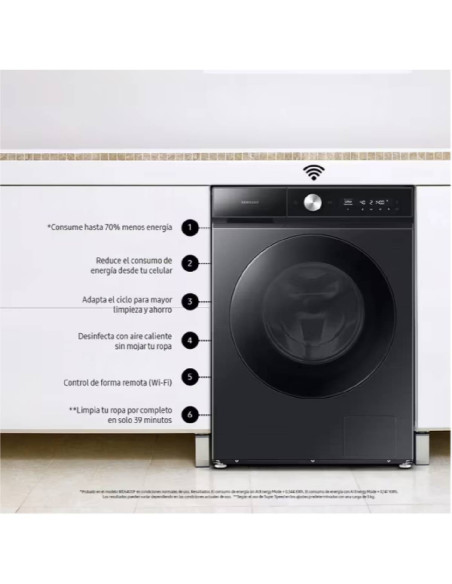 Lavadora Secadora Samsung 14 Kg Super Speed Negro WD14BB904DGBCO