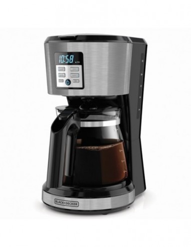 Cafetera Black + Decker 12 Tazas Programable Negra | CM1331SALA