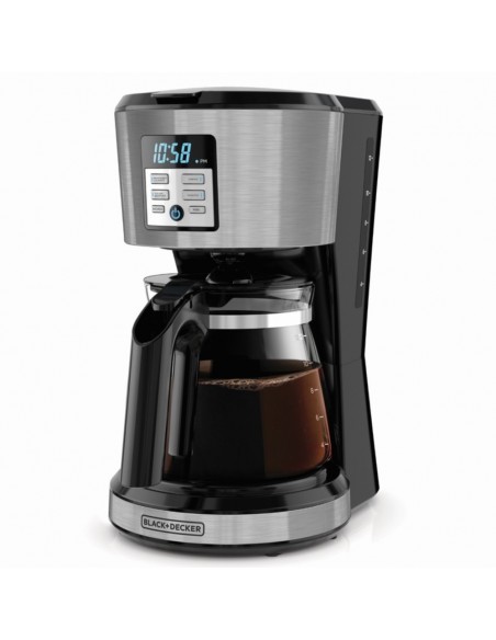 Cafetera Black + Decker 12 Tazas Programable Negra | CM1331SALA