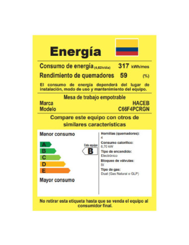 Cubierta de Empotrar Haceb 66X54 CUB TANDOORI CRISTAL 6654 GN  2