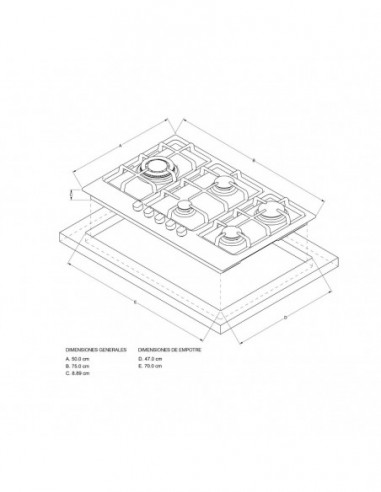 Cubierta Whirlpool Acero Inoxidable 5...