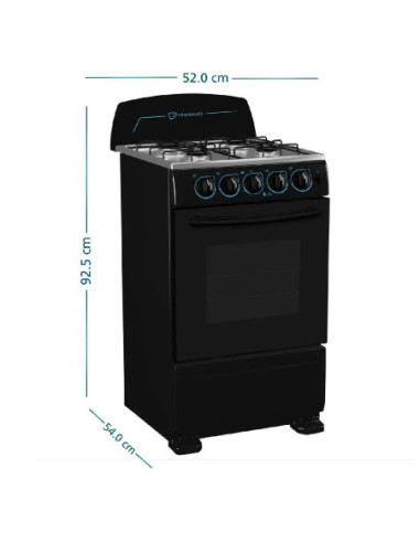 Estufa de Piso Mabe 4 puestos Gas Natural Negro CCC20ANXN5 9