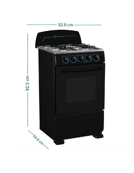 Estufa de Piso Mabe 4 puestos Gas Natural Negro CCC20ANXN5 9