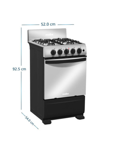 Estufa de Piso Mabe 4 puestos Gas Natural Inox EMC5150SNX1 7
