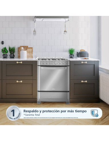 Estufa de Piso Mabe 6 puestos Gas Natural Inox EMC7630NFX0 5