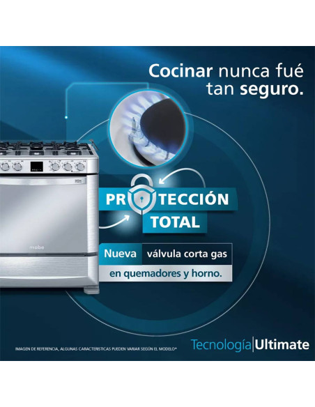 Estufa de Piso Mabe 6 puestos Gas Natural Inox EMC7630NFX0 6