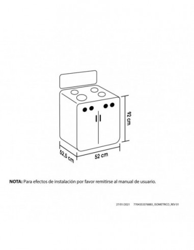 Estufa Haceb Romero Gabinete T GN PL...