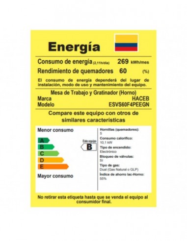 Estufa Haceb Orégano 60 VF GN Inox |...