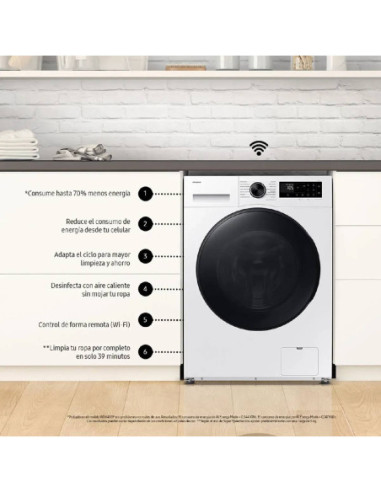 Lavadora Secadora Samsung 12 Kg AI Blanca WD12FG5B34BECO 3
