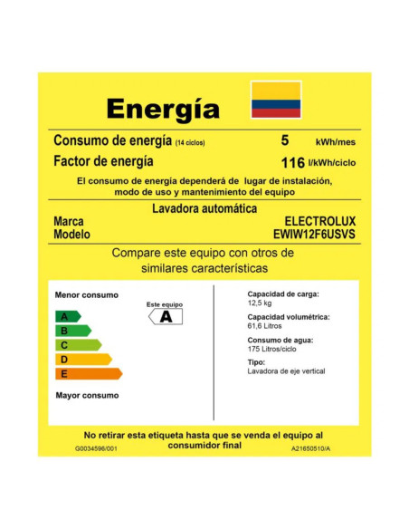 Lavadora Electrolux 12 Kg Carga Superior Premium Care Gris EWIW12F6USVS 6