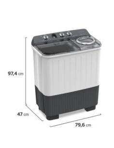 Lavadora Semiautomática Frigidaire 9 Kg Doble Tina Blanca FWTM09M6BUXW 1 2