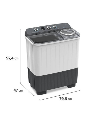 Lavadora Semiautomática Frigidaire 9 Kg Doble Tina Blanca FWTM09M6BUXW 2
