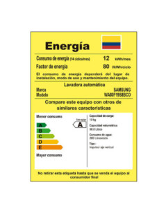 Lavadora Samsung 19 Kg Carga Superior Bespoke AI Wash Negra WA80F19S8BCO 1 2